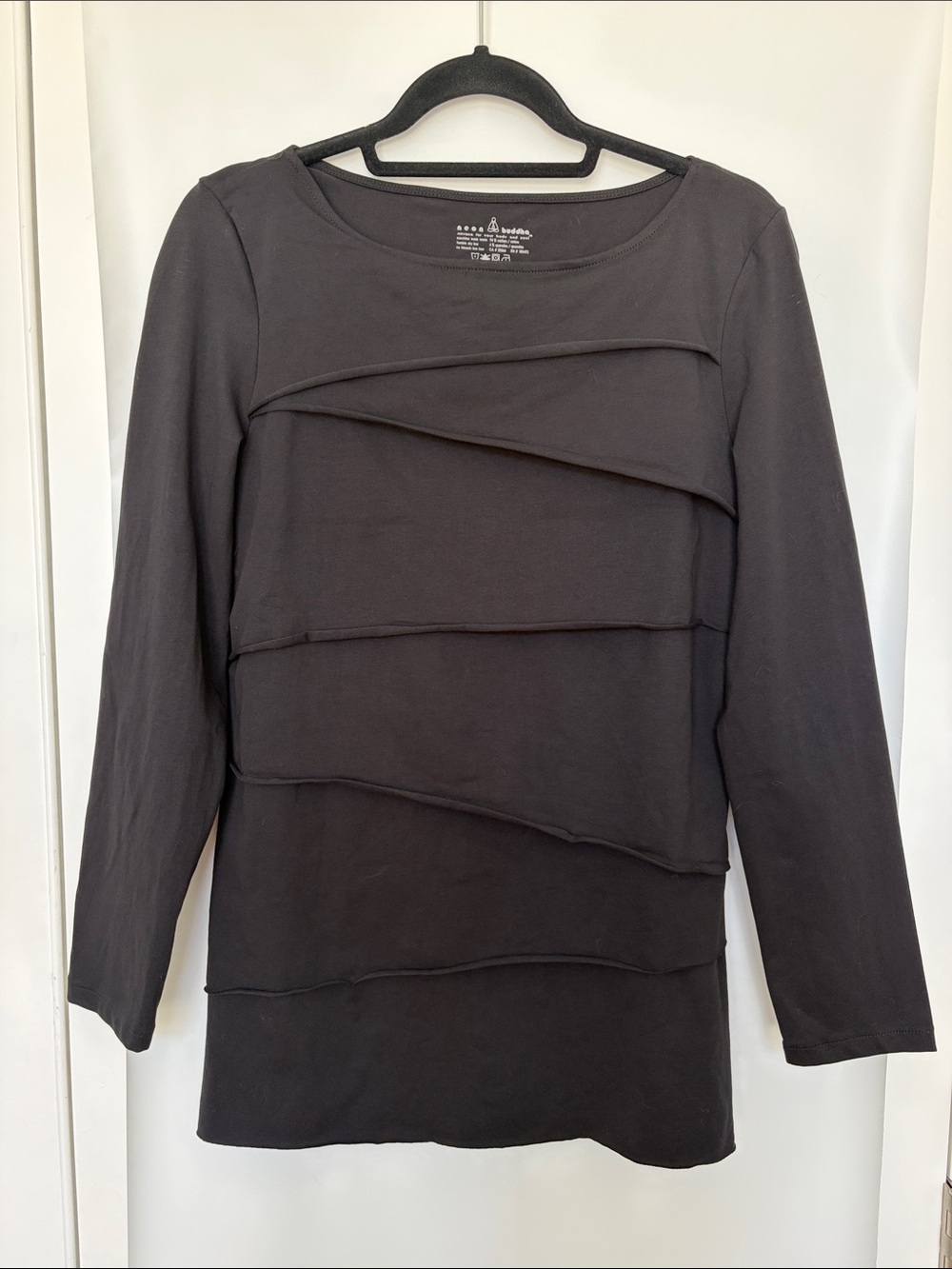 Neon Buddha Layered Detail Long-Sleeve Top Black M
